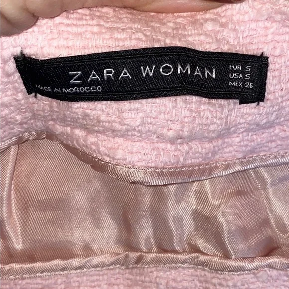 Zara Pink Tweed Shorts with Buttons S - Picture 5 of 6